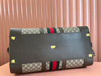GUCCI SAVOY LARGE DUFFLE BAG 50 IN BEIGE AND EBONY  SUPREME CANVAS