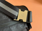 GUCCI NYLON LINE BODY BAG 27 IN BLACK  CANVAS