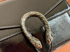 GUCCI DIONYSUS MEDIUM SHOULDER BAG 22 IN BLACK  GLOSSY LAMBSKIN