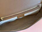 GUCCI BLONDIE LARGE TOP HANDLE BAG 32 IN NATURAL COTTON LINEN CANVAS BROWN CALFSKIN