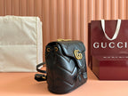 GUCCI MARMONT BACKPACK 20 IN BLACK CALFSKIN GOLD HARDWARE
