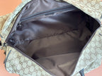 GUCCI SMALL DUFFLE BAG 42 IN BEIGE AND DARK BROWN  CANVAS