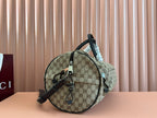 GUCCI SMALL DUFFLE BAG 42 IN BEIGE AND DARK BROWN  CANVAS