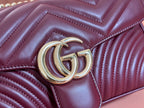 GUCCI MARMONT MEDIUM SHOUDER BAG 26 IN ROSSO ANCORA RED CALFSKIN