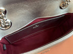 GUCCI MARMONT MEDIUM SHOUDER BAG 23 IN SILVER PATENT CALFSKIN