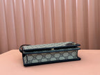 GUCCI EMBLEM WALLET  MONOGRAM 20 IN DARK BROWN AND BLACK CALFSKIN