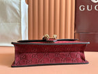 GUCCI DIONYSUS MEDIUM SHOULDER BAG 27.5 IN ROSSO ANCORA RED  SUEDE