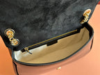 GUCCI MEDIUM BLONDIE SHOULDER BAG 26.5 IN BLACK PATENT CALFSKIN