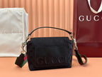 GUCCI SMALL CROSSBODY BAG 19 IN BLACK CANVAS MONOGRAM LOGO