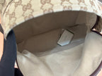 GUCCI MEDIUM BACKPACK 42 IN BEIGE AND DARK BROWN  CANVAS