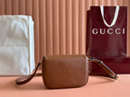GUCCI SMALL HORSEBIT 1955 SHOULDER BAG 20 IN BROWN SOFT CALFSKIN LIGHT GOLD HARDWARE