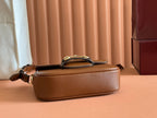 GUCCI SMALL HORSEBIT 1955 SHOULDER BAG 20 IN BROWN SOFT CALFSKIN LIGHT GOLD HARDWARE