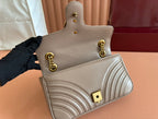 GUCCI MARMONT MATELASSÉ LARGE 26 BAG BEIGE CALFSKIN