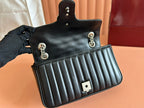 GUCCI MARMONT SMALL SHOULDER BAG 26 IN BLACK LAMBSKIN