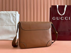 GUCCI MEDIUM EMBLEM CROSSBODY BAG 29 IN BROWN CALFSKIN