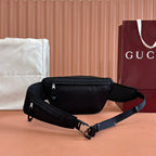 GUCCI LARGE BELT BAG 32 IN BLACK  NYLON
