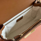 GUCCI GO SMALL SHOULDER BAG 21.5 IN DARK GREY BROWN CALFSKIN