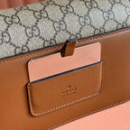 GUCCI GO SMALL SHOULDER BAG 21.5 IN DARK GREY BROWN CALFSKIN