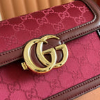 GUCCI GO SMALL SHOULDER BAG 21.5 IN ROSSO ANCORA RED  CANVAS