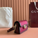 GUCCI GO SMALL SHOULDER BAG 21.5 IN ROSSO ANCORA RED  CANVAS