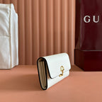 GUCCI SOFTBIT CONTINENTAL WALLET 19 IN WHITE GRAINY CALFSKIN GOLD HARDWARE
