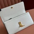 GUCCI SOFTBIT CONTINENTAL WALLET 19 IN WHITE GRAINY CALFSKIN GOLD HARDWARE