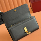 GUCCI SOFTBIT CONTINENTAL WALLET 19 IN BLACK GRAINY CALFSKIN GOLD HARDWARE