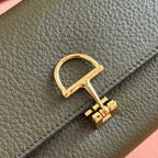 GUCCI SOFTBIT CONTINENTAL WALLET 19 IN GREEN GRAINY CALFSKIN GOLD HARDWARE