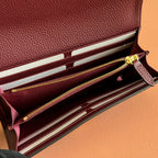 GUCCI SOFTBIT CONTINENTAL WALLET 19 IN ROSSO ANCORA RED CALFSKIN GOLD HARDWARE
