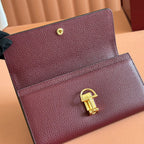 GUCCI SOFTBIT CONTINENTAL WALLET 19 IN ROSSO ANCORA RED CALFSKIN GOLD HARDWARE