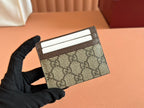 GUCCI CARD CASE 10 IN BEIGE AND BROWN  CALFSKIN