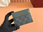 GUCCI CARD CASE 10 IN GREY  CALFSKIN