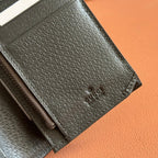 GUCCI OPHIDIA CARD CASE 19 IN DARK GREY COATED FABRIC AND CALFSKIN