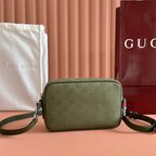 GUCCI SMALL CROSSBODY BAG 23.5 IN FOREST GREEN  CANVAS