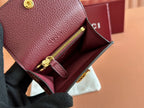 GUCCI SOFTBIT CARD CASE 10.5 IN ROSSO ANCORA RED GRAINY CALFSKIN GOLD HARDWARE