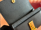GUCCI SOFTBIT CARD CASE 10.5 IN BLACK GRAINY CALFSKIN GOLD HARDWARE