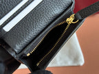 GUCCI EMBLEM MINI WALLET 11 IN BLACK  GRAINY CALFSKIN