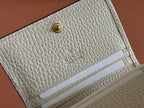 GUCCI MARMONT BI-COLOUR CARD CASE WALLET 11 IN BEIGE EBONY  CANVAS WHITE CALFSKIN