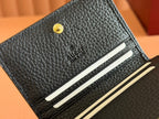 GUCCI MARMONT BI-COLOUR CARD CASE WALLET 11 IN BLUE BEIGE EBONY  CANVAS BLACK CALFSKIN