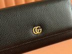 GUCCI MARMONT CONTINENTAL WALLET 19 BLACK IN CALFSKIN