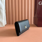 GUCCI MARMONT CONTINENTAL WALLET 19 BLACK IN CALFSKIN