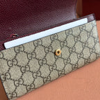 GUCCI MARMONT BAG 19 EBONY AND DARK RED CALFSKIN ON CHAIN