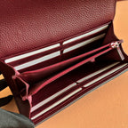 GUCCI MARMONT BAG 19 EBONY AND DARK RED CALFSKIN ON CHAIN