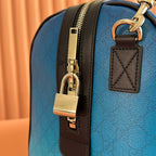 GUCCI CHROMA LARGE DUFFLE BAG 45 BLUE IN  MONOGRAM CANVAS