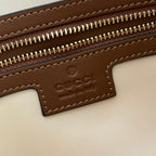 GUCCI JACKIE SMALL SHOULDER BAG 27 IN TAWNY BROWN CALFSKIN GOLD HARDWARE