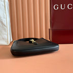 GUCCI JACKIE SMALL SHOULDER BAG 27 IN BLACK CALFSKIN GOLD HARDWARE