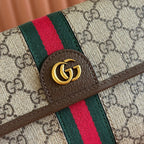 GUCCI OPHIDIA BELT BAG 24 IN BEIGE AND DARK BROWN CANVAS