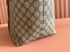 GUCCI OPHIDIA MEDIUM TOTE BAG 31 BEIGE AND DARK BROWN CANVAS