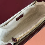 GUCCI 26S SHOULDER BAG 21 IN DARK RED CALFSKIN