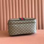 GUCCI 25S OPHIDIA BACKPACK 40 IN BEIGE CANVAS AND BROWN CALFSKIN